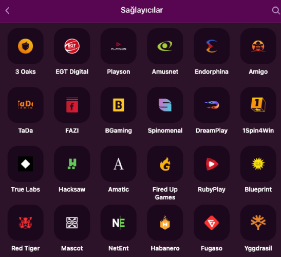Lüks Gazino sağlayıcı filtresi ekranından bir görsel