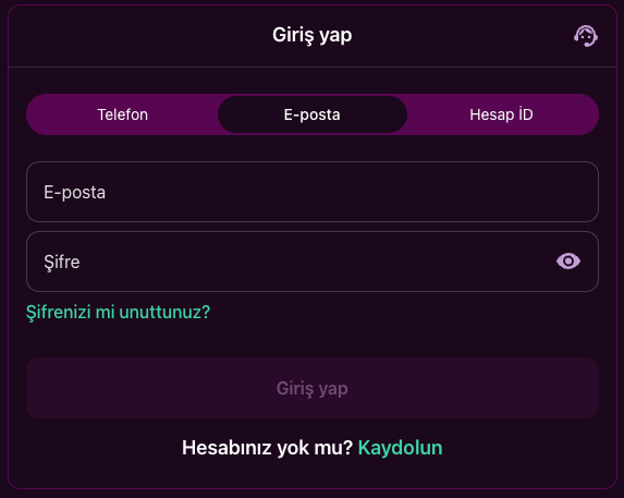 Lüks Gazino hesap girişi ekranından bir görsel